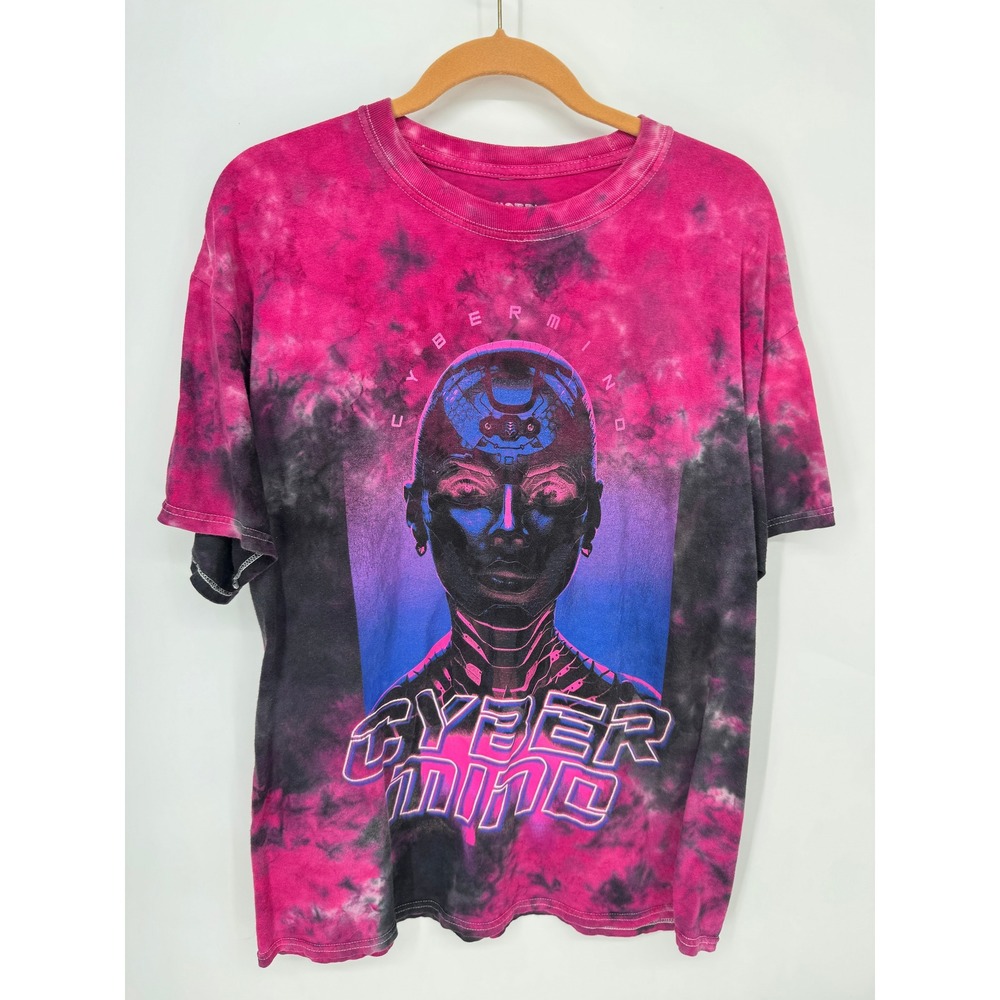 Chemistry T-Shirt Mens XL Pink Tie Dye Cybermind Graphic Cyberpunk Streetwear